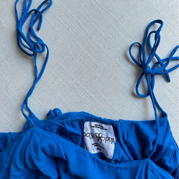 Posh Pua Blue Ruffled Crop Camisole - Picture 4 of 5